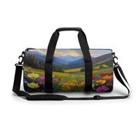 Mountain Wildflower - Bolsa de viaje colorida para gimnasio para mujeres y hombres, bolsa de lona cilíndrica con correa para el hombro