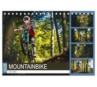 Mountainbike Action (Tischkalender 2026 DIN A5 quer), CALVENDO Monatskalender: Action quer durch den Wald