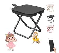 Mountaineering and Hiking Portable Stool (10.2 * 10.2 * 9.1 In), Outdoor Folding Camping Stool, Portable Camping Stool, Upgraded Foldable Design, Hold up to 330 Lbs,For Outdoor Travel,Beach (Black-A)