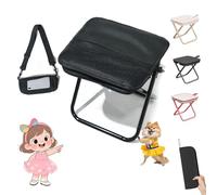 Mountaineering and Hiking Portable Stool (10.2 * 10.2 * 9.1 In), Outdoor Folding Camping Stool, Portable Camping Stool, Upgraded Foldable Design, Hold up to 330 Lbs,For Outdoor Travel,Beach (Black-B)