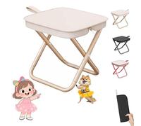 Mountaineering and Hiking Portable Stool (10.2 * 10.2 * 9.1 In), Outdoor Folding Camping Stool, Portable Camping Stool, Upgraded Foldable Design, Hold up to 330 Lbs,For Outdoor Travel,Beach (Khaki-A)