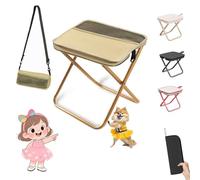 Mountaineering and Hiking Portable Stool (10.2 * 10.2 * 9.1 In), Outdoor Folding Camping Stool, Portable Camping Stool, Upgraded Foldable Design, Hold up to 330 Lbs,For Outdoor Travel,Beach (Khaki-B)