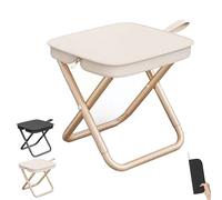 Mountaineering and Hiking Portable Stool, Ultralight Folding Collapsible Stool With Carry Bag,Adults Outdoor Folding Stools, Hold Up to 500 Pounds, for Camping, Beach, Fishing, Hiking (1PCS-Khaki)