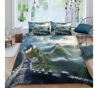 MountainLandscapeStyle Funda de Edredón Microfibra Suave 3 Piezas Estampado 3D MountainLandscapeStyle Funda Edredon con Funda de Almohada a Juego Transpirable for niños Super king（260x220cm）
