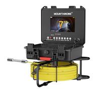 MOUNTAINONE Cámara Inspección Tuberias 20M, Cámara Endoscópica con DVR, Pantalla en IPS de 7" IP68 Impermeable Tubería Endoscopio Industrial con 8 Luces LED, Tarjeta SD 32GB