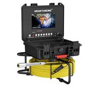 MOUNTAINONE Cámara Inspección Tuberias 30M, Cámara Endoscópica con DVR, Pantalla en IPS de 7" IP68 Impermeable Tubería Endoscopio Industrial con 12 Luces LED, Tarjeta SD 32GB