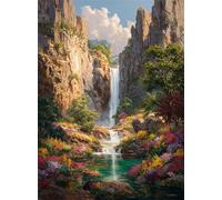 Mountains 1500 Piece Jigsaw Puzzles for Adults, Colourful, Challenging & Brainteasing Adult Puzzles 1500 Pieces Waterfalls, Fun jigsaws for The Whole Family 34x22 Inch