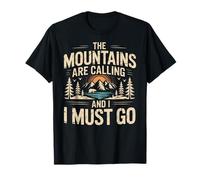 Mountains Are Calling & I Must Go Retro 80s 90s Vibe Camiseta