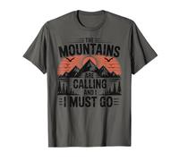 Mountains Are Calling & I Must Go Retro 80s 90s Vibe Camiseta