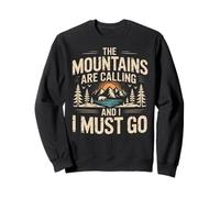 Mountains Are Calling & I Must Go Retro 80s 90s Vibe Sudadera