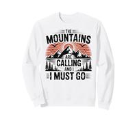Mountains Are Calling & I Must Go Retro 80s 90s Vibe Sudadera