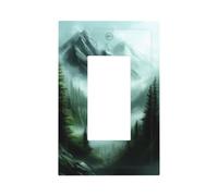 Mountains in The Morning Fog Sunshine Light Switch Wall Plate Faceplate Cover Single Rocker 1 Gang Decorator Outlet Receptacle Covers for Home Kitchen Room Bathroom Decor