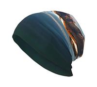 Mountains Surround The Lake Beanie Hat Moda Gorro de Punto Suave y elástico Slouchy Hip-Hop Gorro de Dormir para Mujeres Hombres Negro