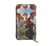 Mountaintop Dragon Zipper cartera de cuero con cremallera, bolsa de mano de 7.5 x 4.1 pulgadas de largo, múltiples compartimentos y gran capacidad, un buen regalo para amigos