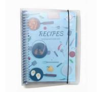 Mounteps Diario de recetas en blanco, cuaderno de cocina vacío con cubierta de PVC impermeable, escribe en tus propias recetas con calcomanías para organización familiar de recetas, regalos de cocina