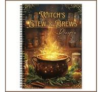 Mounteps Grimorio de brujería encuadernado en espiral de Halloween, 50 recetas encantadas para cuerpo y alma, libro de cocina Samhain Yule, regalo para brujas, paganos y entusiastas del ocultismo