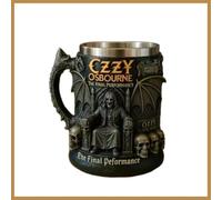 Mounteps Taza de resina gótica 3D con inserto de acero inoxidable, recuerdos coleccionables de rock para los fanáticos del metal