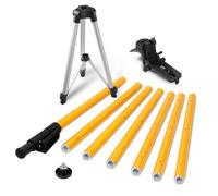 Mountlaser Poste de nivel láser, poste telescópico de 4,8 m con trípode, poste de soporte de nivel láser para láser de nivel de láser giratorio y de línea, rosca de 1/10.2 cm-20 5/20.3 cm-11 adaptador