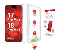 MountMaster - Protector de pantalla para iPhone 18 Pro Max y 17 Pro Max | DISPLEX Real Glass - Protector de pantalla de cristal (3 unidades, antirroturas, antigolpes, compatible con funda)