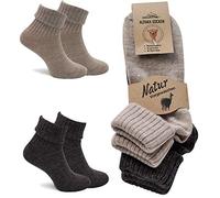 MOUNTREX® Calcetines de alpaca, calcetines de lana para mujer y hombre - Calcetines de invierno, calcetines cálidos para estar en casa, calcetines térmicos - Finos - Calcetines acogedores - 2 pares