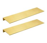 MOUNTTU 2 estantes de Pared de Metal, 40, 6 x 12, 7 cm, Dorado Cepillado, para Ducha, anticorrosión, para Dormitorio, Sala de Estar, baño, Oficina y Tienda. Estantes flotantes de Metal Dorado.