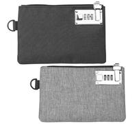MOUNTTU 2 monederos con Cerradura, Monedero de 12, 7 x 20, 3 cm con Cremallera, de Tela Oxford, para Guardar Joyas, pasaportes, medicamentos y Tarjetas de crédito, con Cierre.