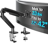 MOUNTUP Brazo de monitor individual ultraancho para pantalla de máximo 40 pulgadas, soporte de escritorio resistente de 6.6 a 31.0 libras, soporte de monitor de computadora con resorte de gas para