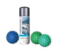 Mountval Kit Lavado Prendas con Plumas, Detergente Suave para Restaurar Chaquetas, Sacos de Dormir y Equipo para Actividades al Aire Libre, Pelotas de Secadora para Plumíferos - 300 ml