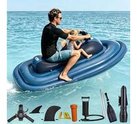 moupeaktain Barco Jet Eléctrico Hinchable para 2 Personas con Scooter Subacuático 500W/700W, Velocidad 3-9 km/h, Autonomía 130 min, Profundidad 40 m - para Buceo, Pesca y Aventuras en la Costa 10A