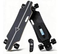 moupeaktain Monopatín Eléctrico con Control Remoto, Motor De 350 W, Autonomía De 15 Km/H Y Velocidad Máx De 25 Km/H, 4 Velocidades Ajustables, Longboard Portátil para Desplazamientos Diarios