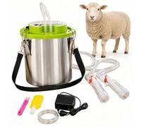 moupeaktain Ordeñadora Eléctrica para Vacas y Cabras 12L, Máquina de Ordeño Portátil Recargable con Batería 5200 mAh, Pulsación Suave, Parada Automática, Cubo INOX y Tubo de Silicona Sheep