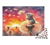 Mouse 1000 Piece Puzzle for Adults Mouse on Dandelion Fun and Challenging Family Game Great Gift Idea 38x26cm 1000pcs