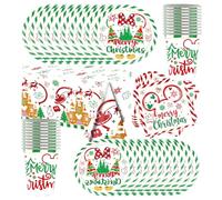 Mouse Christmas Party Tableware, 61 Pieces Party Tableware Birthday Decorations Party Accessories Theme Tableware Set,Platos,Tazas,Mantel,Servilletas 20 Personas
