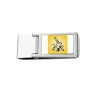 Mouse Clever Writing Outline - Cartera de bolsillo con clip para dinero de acero inoxidable