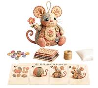 Mouse DIY Craft Kits - Durrable Sewing Sets, Smmooth Surrface Animals Arts Projects, Ensurre Cute Fabric Ornaments Decor, Primme Handmade Resin Models Supplies - For Beginner Womens Hobbyists