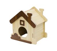 Mouse Habitat - Wooden, Hamster Habitat Ferret Cage, Enhanced Comfort | Natural Hut Cute Decor Accessories,for Bunny Ferret Hedgehog Sugar Glider Indoor Cage Landscape Enrichment Play Sleep Rest