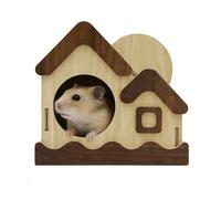 Mouse Habitat - Wooden, Hamster Habitat Ferret Cage, Enhanced Comfort | Natural Hut Cute Decor Accessories,for Bunny Ferret Hedgehog Sugar Glider Indoor Cage Landscape Enrichment Play Sleep Rest