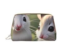 Mouse in Love - Bolsa de cosméticos portátil, bolsa de cosméticos de viaje, unisex, cierre de cremallera, adecuada para uso diario, White, Talla única