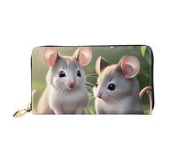 Mouse In Love - Cartera de piel para mujer, bolsa de mano de gran capacidad, bolsa de mano para teléfono celular, tarjetero de crédito, color negro, talla única, moderna, Black, Talla única, Moderno