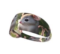 Mouse in Love - Diadema elástica con estampado de ratón, diadema deportiva de moda para verano, ciclismo, yoga y más