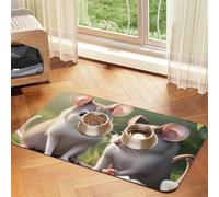 Mouse in Love - Mantel individual de piel absorbente para mascotas, 40 x 60 cm, bonito diseño para gatos y perros, almacenamiento portátil