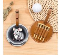 Mouse in the Hole - Bolsa organizadora de camisetas de golf, bolsa deportiva portátil marrón con clip para cinturón, fácil de transportar