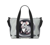 Mouse in The Hole - Bolsas de lona para viajar, ligeras bolsas de viaje Oxford para artículos personales para mujeres, bolsas de gimnasio ideales para hombres, Black, Talla única