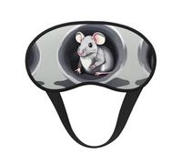 Mouse in The Hole - Máscara de dormir con borde negro satinado para una comodidad óptima y bloqueo de la luz