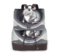 Mouse in the Hole - Mochila de cuero para mujer, bolsa para libros de escuela secundaria y universidad, mochila ligera e informal para cada temporada