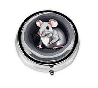 Mouse in The Holepill Box, pastillero redondo, 3 compartimentos, para bolso o bolsillo, pastillero portátil de viaje