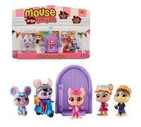 MOUSE IN THE HOUSE, 5 Figuras de ratón, con Puerta mágica, Accesorios, Pegatinas Que Brillan en la Oscuridad, Modelos aleatorios, Juguetes para niños a Partir de 3 años, GIOCHI PREZIOSI, MUN03