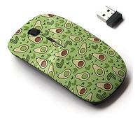 Mouse inalámbrico de 2.4 G con bonito diseño de patrón para todos los portátiles y computadoras de escritorio con nano receptor, cocina de aguacate verde