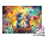 Mouse Jigsaw Puzzles for Adults Two Mice in A Boat Educational Games for The Whole Family Women 70x50cm/1000pcs