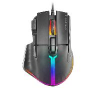 Mars Gaming MM-XT, Ratón Gaming RGB, Diseño Ergonómico con Reposa Pulgar, Sensor Óptico 12800DPI, 9 Botones Configurables, Switches Huano, Software de Control, Compatibilidad Multiplataforma, Negro